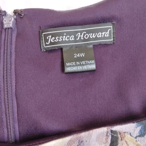 NWT Jessica Howard Purple Blue Ruffled Midi Dress Sleeveless Women's 24W - Picture 4 of 10